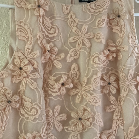 Light Peach embroidered dress - Picture 4 of 5